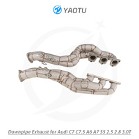 Manifold Knalpot YT untuk Audi S4 S5 A6 A7 C7 3.0T Supercharged Racing Exhaust Downpipe