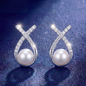 Elegant Copper Heart Freshwater Pearl <b>Dangle</b> <b>Earrings</b> Zircon Luxury Jewelry for Women Wedding Bridal Gift - Product Image 3