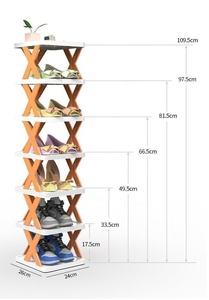 Estante organizador de <span class=keywords><strong>zapatos</strong></span> multicapa Simple fácil de montar soporte de <span class=keywords><strong>zapatos</strong></span> de plástico plegable para el hogar - Product Image 6