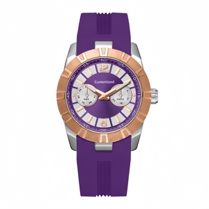 Reloj de Mujer Multifuncional Personalizado OEM ODM con Movimiento Miyota, Correa de Silicona de Lujo, 34MM, Relojes de Cuarzo Azules - Product Image 5