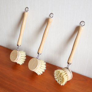 Brosse de nettoyage pour pot <span class=keywords><strong>en</strong></span> bambou et sisal UMI avec long manche <span class=keywords><strong>en</strong></span> <span class=keywords><strong>bois</strong></span>, portable pour le dégraissage et le lavage des casseroles - Product Image 5