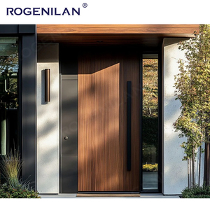 Rogenilan <span class=keywords><strong>ประตู</strong></span>ทางเข้าอลู<span class=keywords><strong>มิ</strong></span><span class=keywords><strong>เนียม</strong></span><span class=keywords><strong>ลายไม้</strong></span>สไตล์วิลล่า<span class=keywords><strong>ประตู</strong></span>ทางเข้าหลักสำหรับที่พักอาศัยภายนอกพร้อมแผงกระจกด้านข้าง - Product Image 4