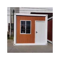 Maison Modulaire Conteneurisée en Acier Effet Bois, Type Boîte, Préfabriquée et Démontable, pour Bureau de Chantier, Dortoir, Camping, Entrepôt
