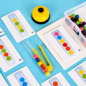 Jouet éducatif pour enfants CE CPC Clip perles jeu de correspondance des couleurs bataille jeu de société Tube de serrage jeu de balle pour les enfants - Product Image 4