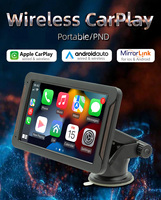 AOGO Écran tactile sans fil CarPlay 720P Connexion avec l'écran GPS du téléphone Écran CarPlay 7 pouces Navigation Moniteur de voiture PND