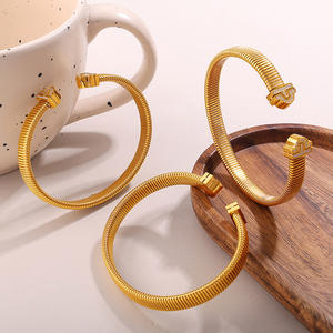 Pulsera Elástica <span class=keywords><strong>de</strong></span> Acero Inoxidable con Baño <span class=keywords><strong>de</strong></span> Oro <span class=keywords><strong>de</strong></span> 18K y Circonitas Incrustadas <span class=keywords><strong>de</strong></span> Alta Gama, Estilo Vintage YF8477, Resistente al Agua - Product Image 3