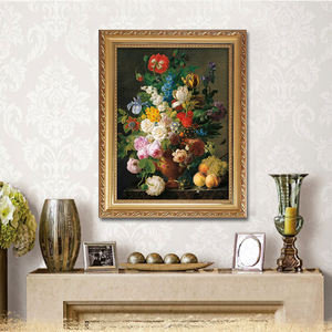 Oeuvre florale classique faite à la main de haute qualité peintures de <span class=keywords><strong>reproduction</strong></span> de maître ancien avec des <span class=keywords><strong>fleurs</strong></span> - Product Image 3