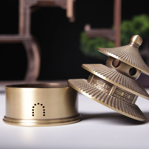 Quemador de incienso del Templo del Cielo de cobre puro, adorno creativo, espiral de incienso para interiores del hogar, purificador de aire, Templo del Cielo - Product Image 2