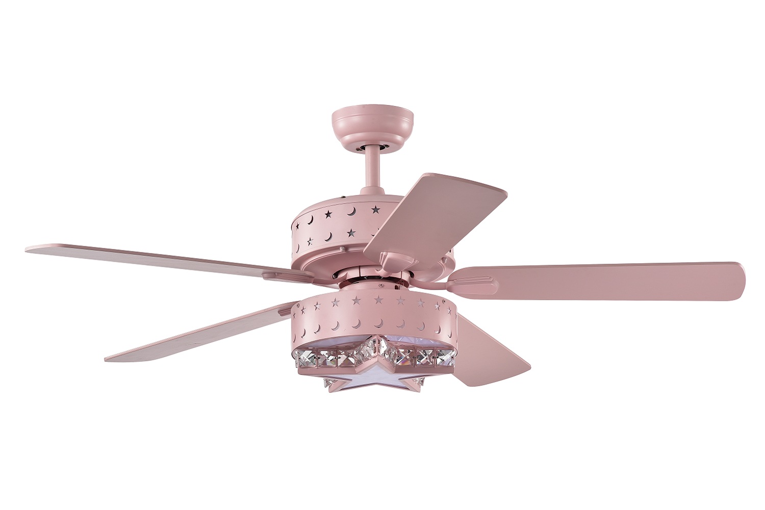 52-inch Star & Crescent Children Room Light Ceiling Fan with Remote Control