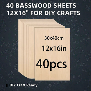 Entrepôt américain 40 feuilles de <span class=keywords><strong>contreplaqué</strong></span> de tilleul 12x16 pouces de 2mm d'<span class=keywords><strong>épaisseur</strong></span> pour jouets artisanaux de bricolage découpés au laser - Product Image 2