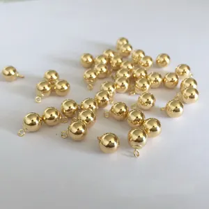 14K gold Filled pendurado bead round bead pingente EUA gold ball silent bell round ball DIY acessórios por atacado