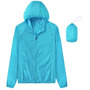 Primavera hombres mujeres abrigo ligero secado rápido deporte correr al aire libre senderismo lluvia cremallera impermeable Unisex chaqueta cortavientos con capucha - Product Image 2