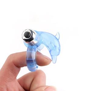 New Dolphin Cock <span class=keywords><strong>Ring</strong></span> Vibrator Fingerring dauerhafte Klitoris Massage Masturbation Vibrierende Verzögerung Ejakulation Vibe Sexspielzeug für M. - Product Image 4