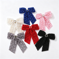 Pince à cheveux de luxe avec nœud entièrement perlé, épingle à cheveux vintage ornée de strass, accessoires élégants pour cheveux de soirée, de mariage, pour femmes
