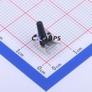 TS-1043A-A10B3-D2-T2 Tactile Switch Through hole Switch Single Pole Single Throw Round Button 2.5N Right Angle Insert - Product Image 1