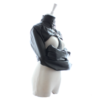 Hogtie Contraintes Camisole de force Jeux pour adultes Veste droite Harnais réglable Corps Bondage Gear Bande Fetish Retaining Gear