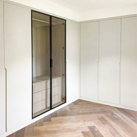 Armoire d'angle moderne de haute qualité personnalisable avec finition crème, dotée d'un bureau de maquillage et de tiroirs pour un grand rangement