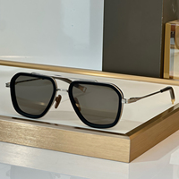Lunettes de soleil de luxe pour hommes, style pilote à double pont, monture métallique mixte, protection UV400, pour la conduite et les activités de plein air, haute qualité