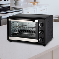 Oven Konveksi Listrik 48L 1800W dengan Fungsi Panggang dan Panggang Roti, Kontrol Tombol Timer 1-60 menit, Loyang Panggang untuk Restoran dan Rumah Tangga