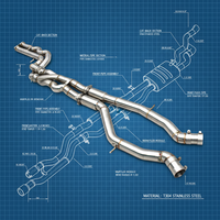 Tuyau d'échappement intermédiaire OEM 2,5 pouces/2,75 pouces avec tube en Z à longueur égale pour BMW M3/M4 F80/F82/F83 S55 3.0T 2015-2017 en acier inoxydable SS304