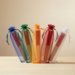 Sacchetti Regalo in <span class=keywords><strong>Organza</strong></span> con Coulisse, Custodie Pieghevoli in <span class=keywords><strong>Organza</strong></span> per Ventagli, Confezioni Regalo per Ventagli - Product Image 5