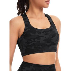 Sujetador deportivo con espalda cruzada en V para mujer, acolchado, elástico, con cuello cuadrado, top corto para entrenamiento y yoga - Product Image 2
