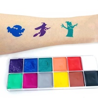 Palette de peinture pour le visage à l'huile non toxique, 12 couleurs, kit de maquillage artistique professionnel, peinture corporelle, pigments cosmétiques sûrs
