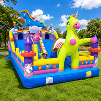 Château gonflable géant en PVC de qualité commerciale, arc-en-ciel, écologique, garantie 3 ans, pour adultes et enfants, château de saut intérieur