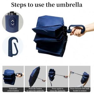 Contemporary Limited - Time Offer Folding Umbrella Fully-Automatic Affordable Umbrella with Bag <b>Hook</b> - Product Image 4