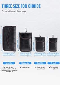 Étui de protection pour clé de voiture personnalisée noire de luxe, bloqueur de signal, sac Faraday, blocage RFID, protection contre les ondes électromagnétiques, pochette écologique - Product Image 4