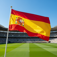 Drapeau espagnol personnalisé en gros, taille 90x150cm, 100% polyester, pour les événements de football, impression numérique 3*5 pieds