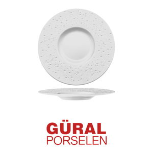 Assiette Gourmet Gural Moon Blanche en Porcelaine Fine Polie 29 cm pour la Restauration, les Hôtels et la Vente en Gros - Product Image 4