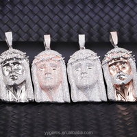 Bijoux fantaisie, or 18 carats, argent sterling 925, diamant moissanite VVS, pendentif Jésus pour homme, collier