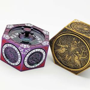 Dés métalliques polyédriques à 6 faces, jouet tournant hexagonal original, gyroscope, dés à manivelle pour jeux de table DND RPG - Product Image 3