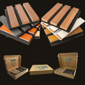 Muestra Gratuita de Paneles Acústicos de Pared con Listones de MDF Ecológicos e Ignífugos de 19.5x12.5cm, Diseño Contemporáneo, Aislamiento Acústico para Sala de Estar o Gimnasio - Product Image 3