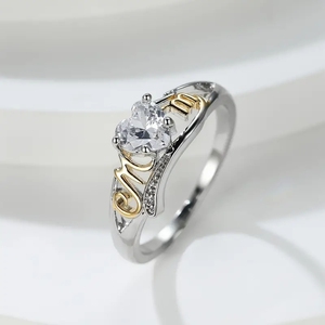 CAOSHI amor para el Día DE LA Madre corazón circón anillos siled nuevo Fasver Plathion MOM anillos Regalo de Cumpleaños señora anillos joyería 2025 - Product Image 2