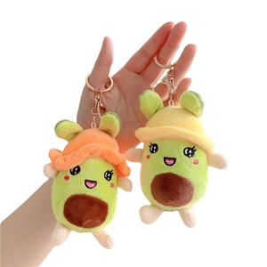Bơ sang trọng <span class=keywords><strong>Keychain</strong></span> đồ chơi mềm nhồi bông sang trọng búp bê trái cây Keyring dễ thương plushie bơ Móc chìa khóa quyến rũ bơ nhồi vòng chìa khóa - Product Image 3