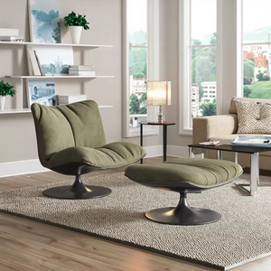 Silla giratoria <span class=keywords><strong>de</strong></span> diseño <span class=keywords><strong>de</strong></span> lujo italiano para sala <span class=keywords><strong>de</strong></span> estar, sillón <span class=keywords><strong>de</strong></span> tela <span class=keywords><strong>de</strong></span> ocio moderno Simple para el hogar, dormitorio, apartamento - Product Image 4