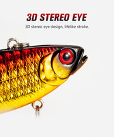 Nouvelle leurre de pêche vibrant en ABS de 6 cm et 12 g pour le bar et le marlin, appât artificiel rigide imprimé avec hameçons pour lac, rivière, ruisseau et océan