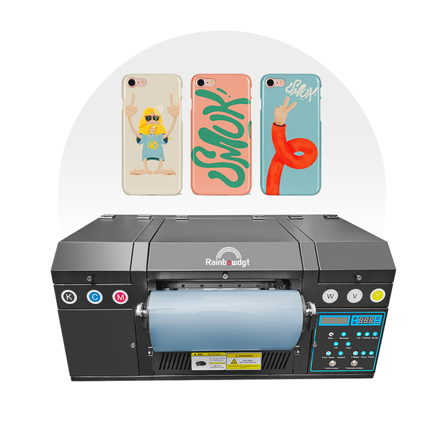 New Rainbow A3 Small UV DTF Printer with UV Ink Printing and Laminating All-in-One Gift Box Logo Sticker Printing Machine