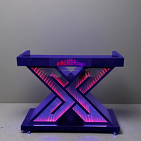 Cabine DJ mobile LED commerciale, table de DJ éclairée avec garde-corps en acrylique pour boîte de nuit, bar, spectacle en direct et lieu de fête