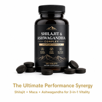 Comprimés Shilajit Ashwagandha Complex 3-en-1 : Soutien Immunitaire et Performance pour Hommes et Femmes Adultes