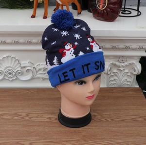 Chapeau de père noël tricoté lumineux joyeux noël décoration enfants cadeau bonne année 2024 Navidad 2023 LED chapeau de noël - Product Image 6