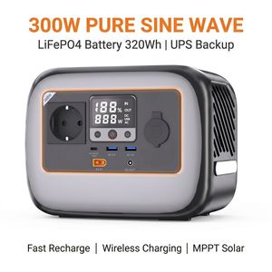 Station d'alimentation portable compacte 300W 320Wh, générateur solaire UPS à onde sinusoïdale pure, pour plusieurs appareils, alimentation de secours extérieure - Product Image 2