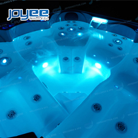 Xuan JOYEE — ballon d'extérieur pour 6 personnes adultes, grand carré en bois, bain d'hydro massage, tourbillon, baignoire, spa
