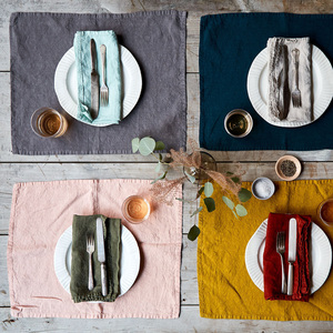 Serviettes en tissu 17 x 17 pouces, 100% lin français, serviettes <span class=keywords><strong>de</strong></span> <span class=keywords><strong>table</strong></span> avec bords ourlés, lavables, idéales pour les fêtes, les mariages - Product Image 2