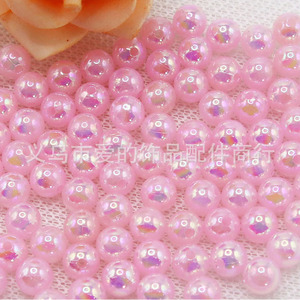 Cuentas redondas acrílicas de 10 mm, color AB iridiscente, para la fabricación de joyería, cuentas sueltas a granel - Product Image 2