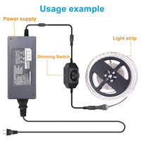 Prise USB DC avec bouton et variateur tactile 0~100% en ABS, garantie 2 ans, pour bande lumineuse LED COB SMD DC5V/12V/24V et veilleuse