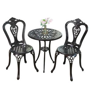 थोक फैक्टरी मूल्य आधुनिक उच्च गुणवत्ता आउटडोर गार्डन आँगन एल्यूमीनियम फर्नीचर सेट रेट्रो गोल बालकनी टेबल और कुर्सी - Product Image 2