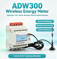 Compteur d'énergie sans fil IoT triphasé ADW300 pour système hybride solaire-stockage-diesel, surveillance à distance de la puissance par WiFi 4G, Acrel
